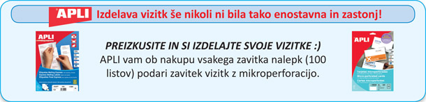 Apli bele nalepke