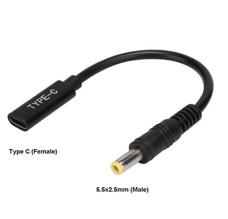 CoreParts USB-C na 5,5x2,5mm adapter