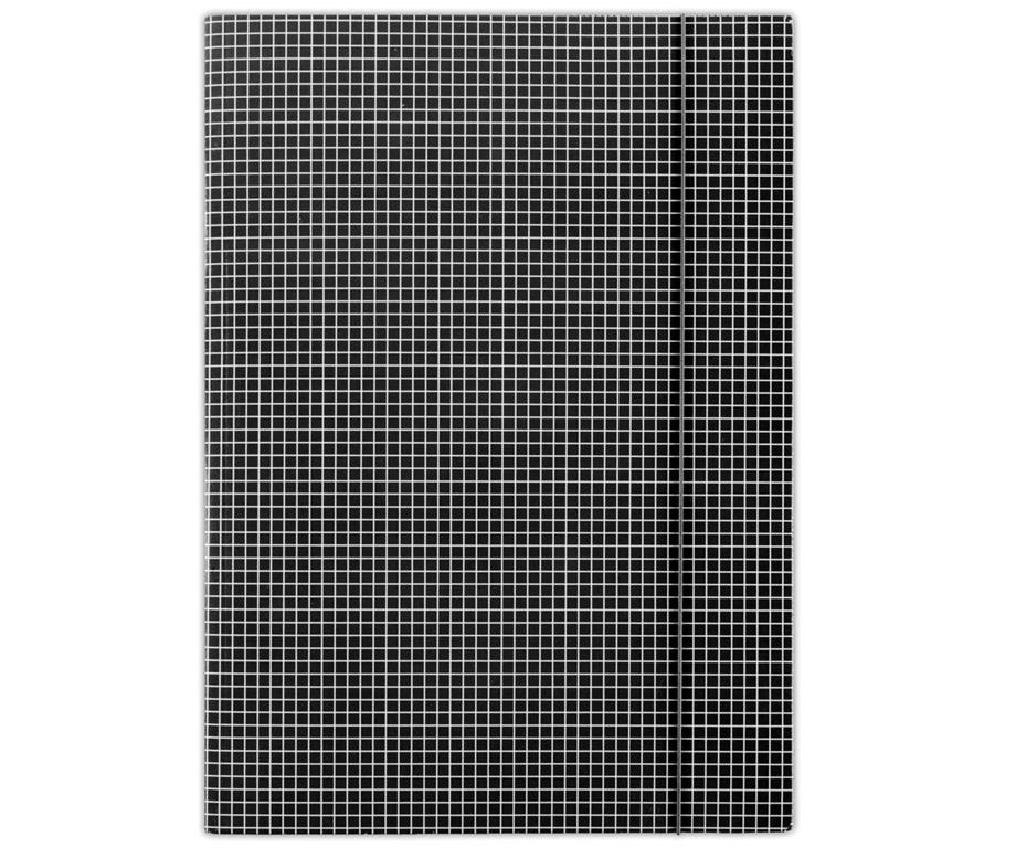 Donau Mapa z elastiko A4 karton, karo, črna