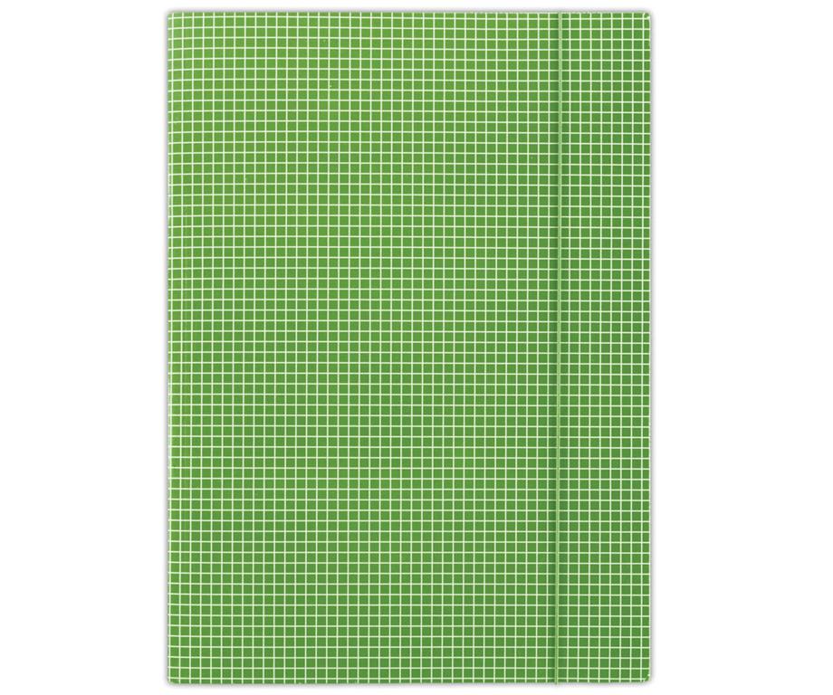 Donau Mapa z elastiko A4 karton, karo, zelena