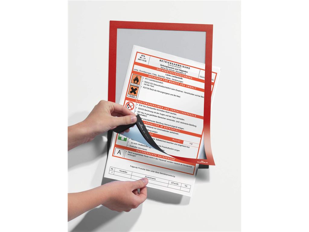 Durable Okvir DURAFRAME A4, rdeč, 2 kos