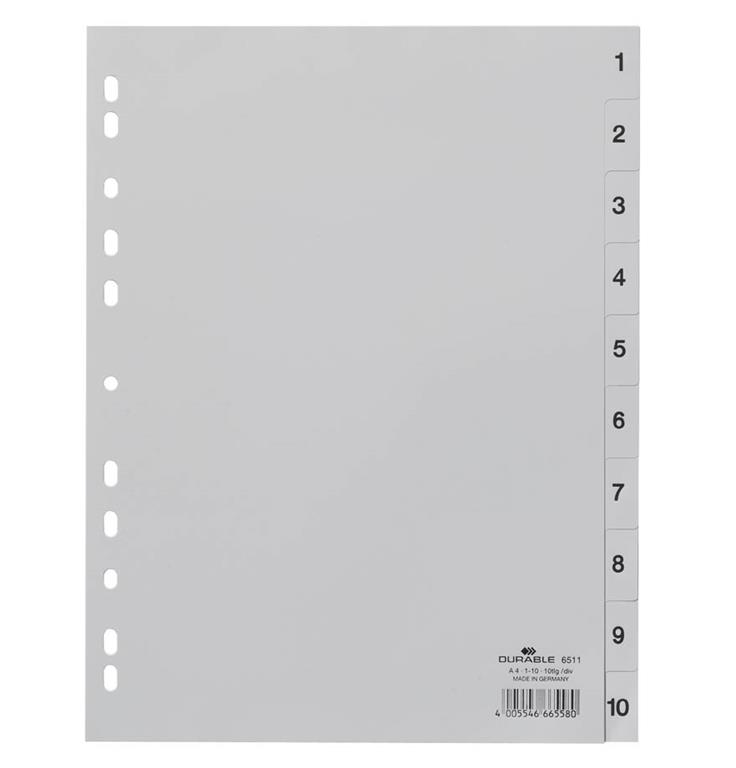 Durable Ločilni listi A4 1-10 (6511)
