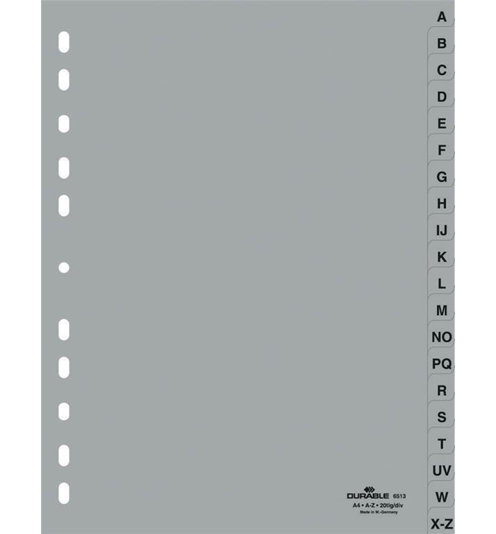 DURABLE Ločilni listi A4 A-Z/20 (6513)