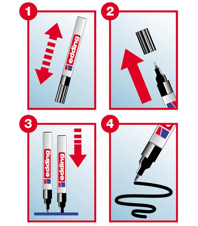 Edding Marker z lakom E-750, 2-4 mm, bakren