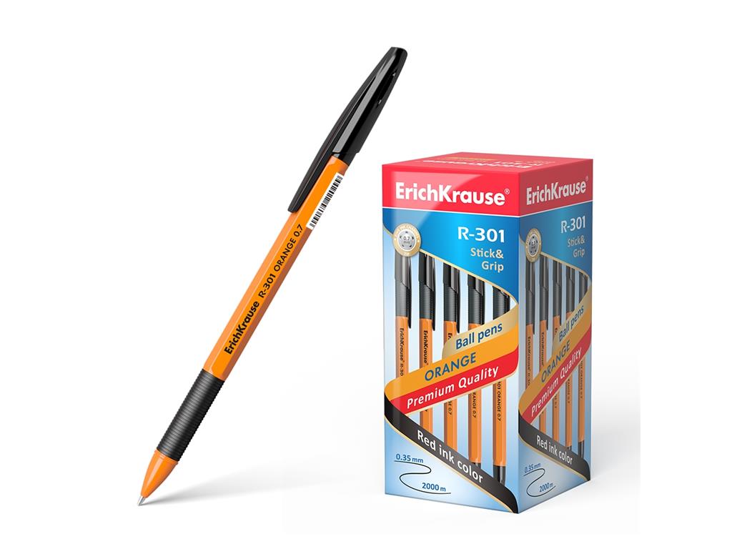 ErichKrause Kemični svinčnik R-301 0,7, črn grip