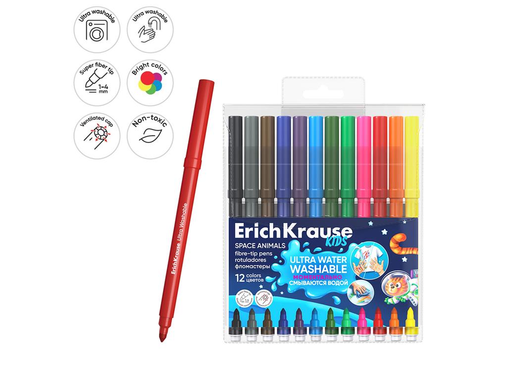 ErichKrause Flomastri z debelo mino, 12 kos
