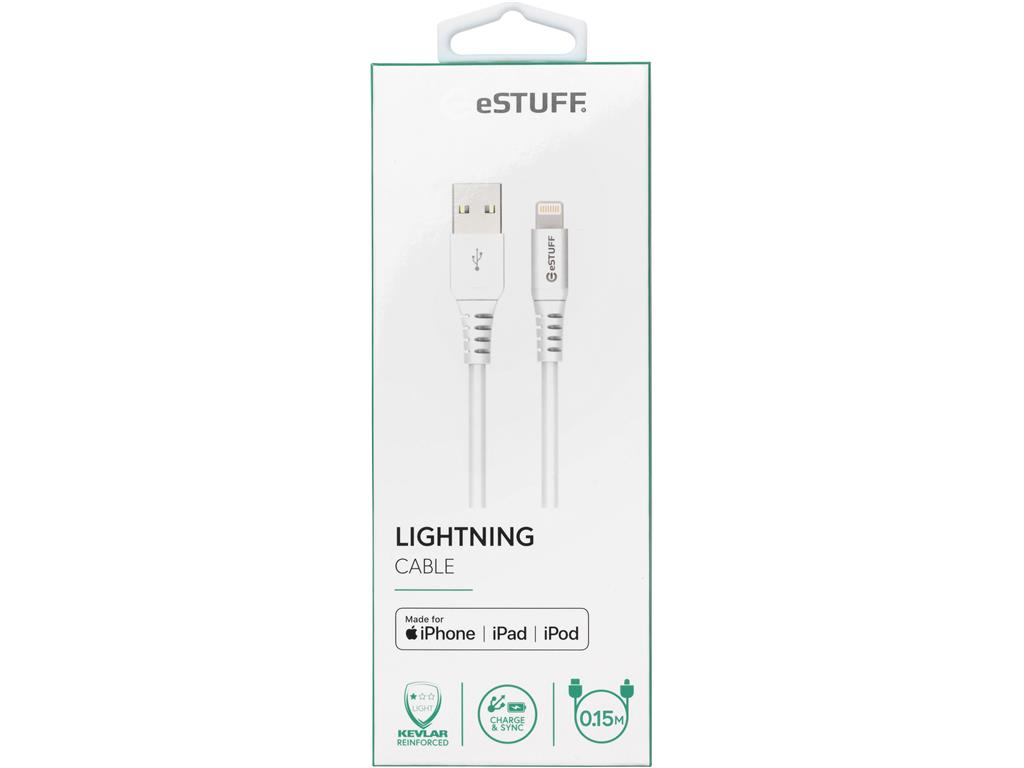 eSTUFF Lightning Cable MFI 0.15m White