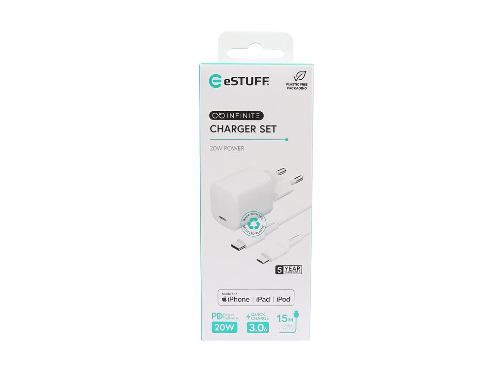 eSTUFF INFINITE polnilni komplet PD 20W bel