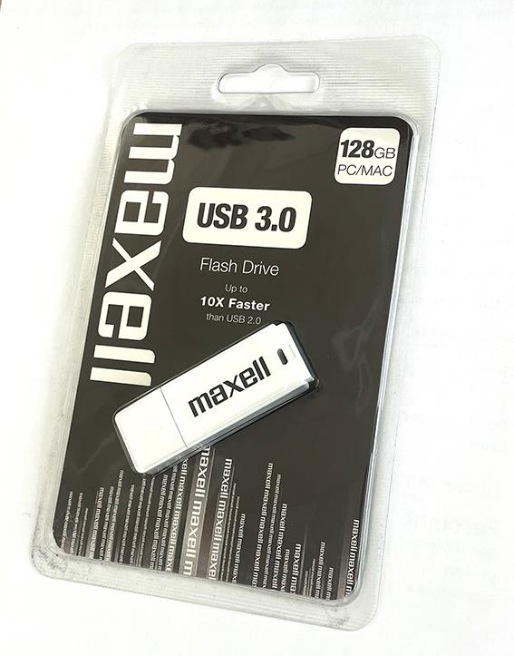 Maxell USB ključ 128GB bel 3.0