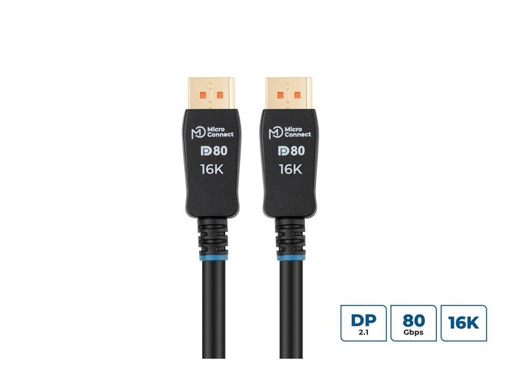 MicroConnect 16K DisplayPort 2.1 kabel 80Gbps 2m