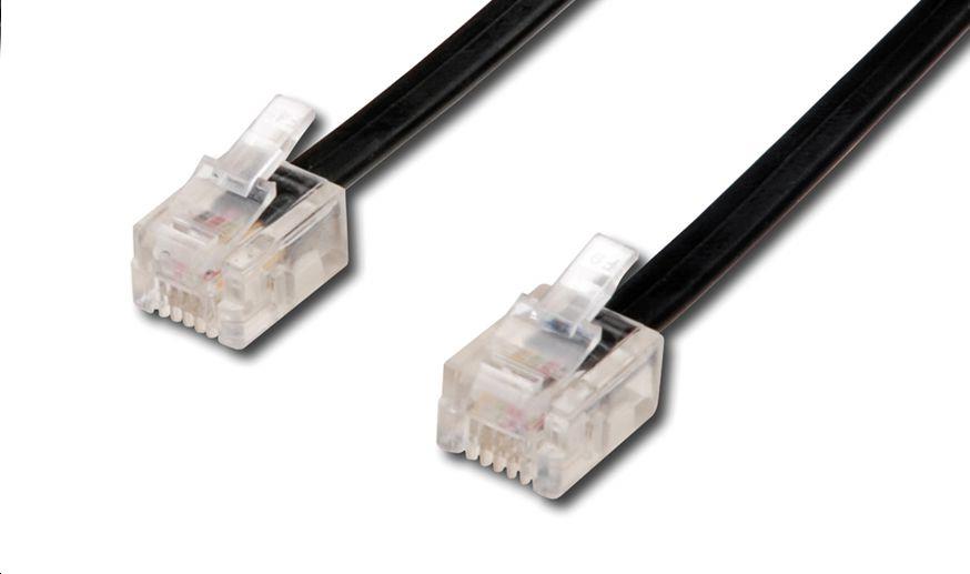 MicroConnect Telefonski kabel 6P4C/RJ11, črn, 3m