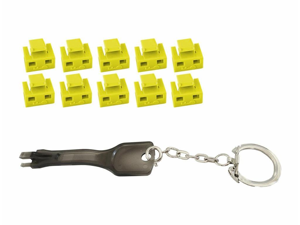MicroConnect RJ45 Port blockers z ključ Rumen, 10kos