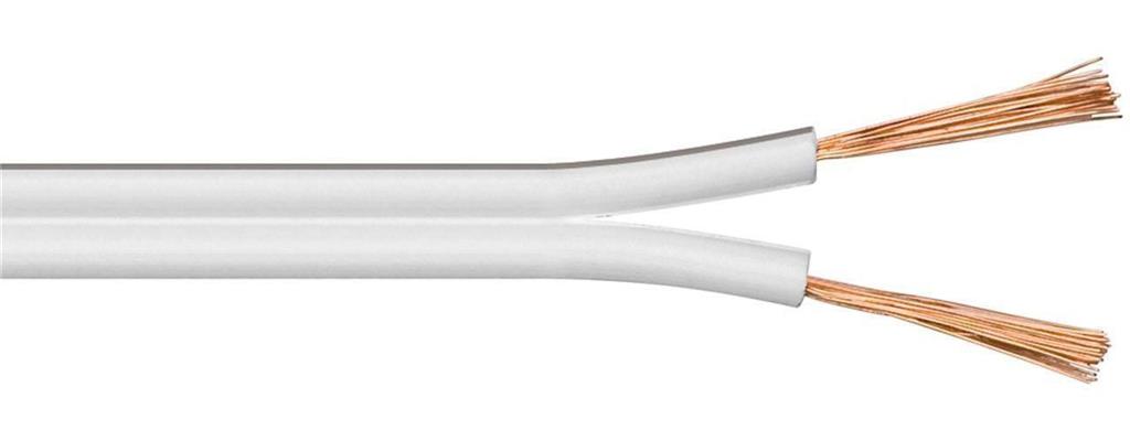 MicroConnect Zvočniški kabel, 100m, 2x0,75mm, bel
