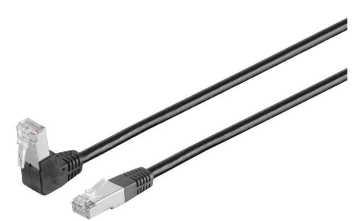 MicroConnect Kabel U/UTP CAT6 0,5m Črn PVC 1 x 90°