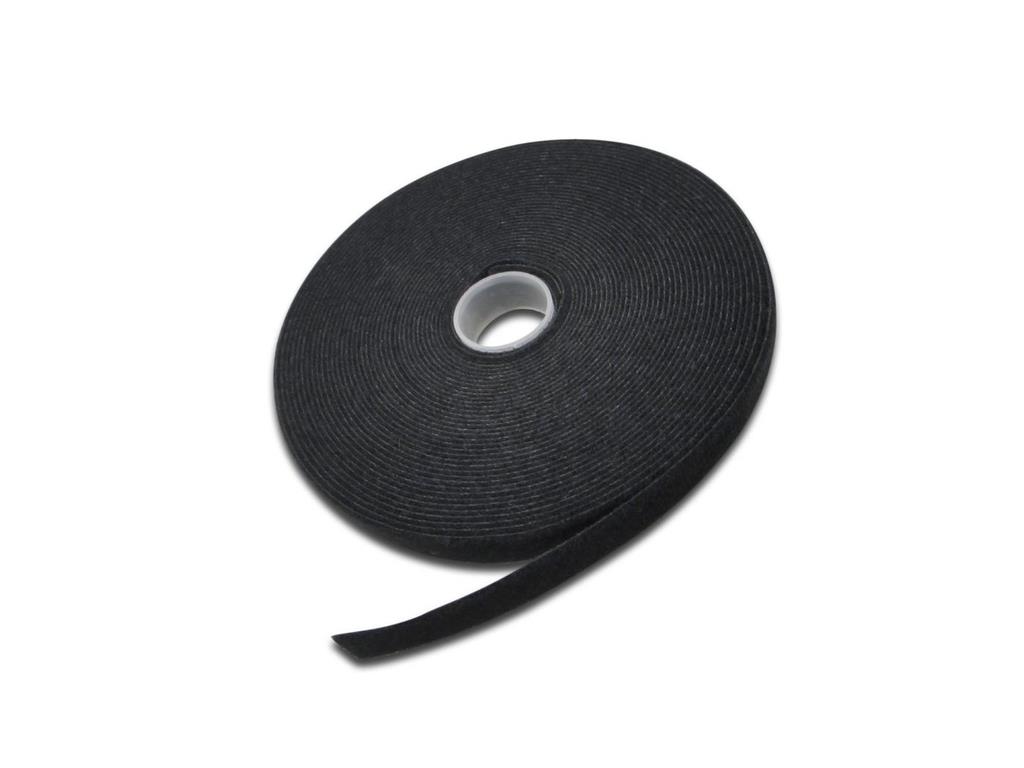 MicroConnect Velcro trak 15mm, 10m, črn