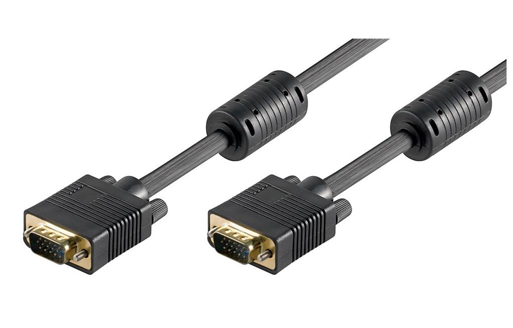 MicroConnect Kabel SVGA HD15 2m M-M w.ferrit core