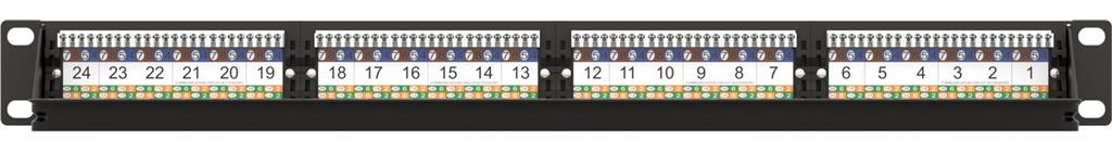 MicroConnect 19" UTP Cat.6 patch panel, 24 port, Dual