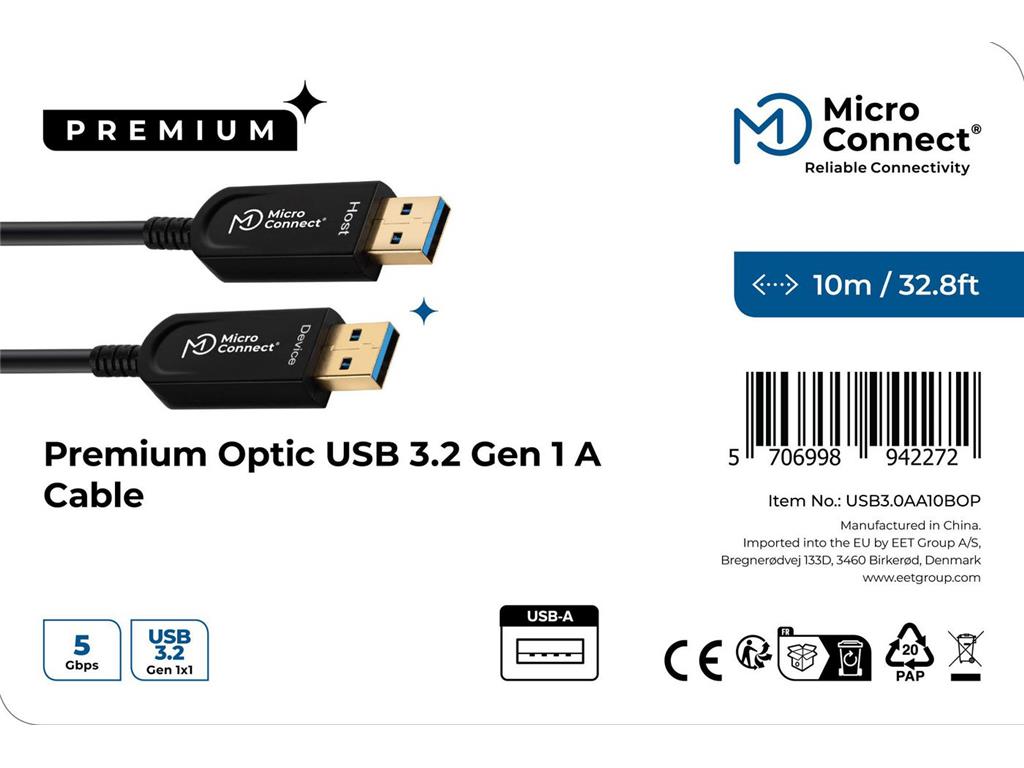 MicroConnect Kabel Premium USB 3.2 Gen 1 A-A 10m