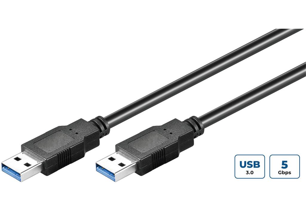 MicroConnect Kabel USB 3.2 Gen 1 A-A 3m M-M, Črn