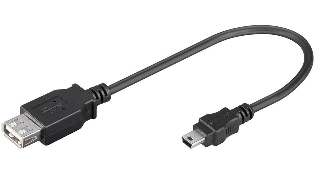 MicroConnect Kabel USB A - Mini USB B 5P 0.2m F-M