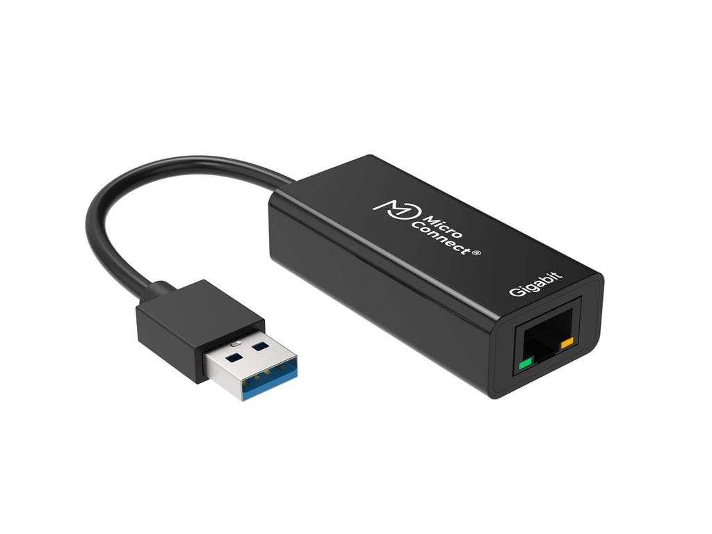 MicroConnect Adapter USB3.0 - Gigabit Ethernet RJ45, Črn - Biromat d.o ...