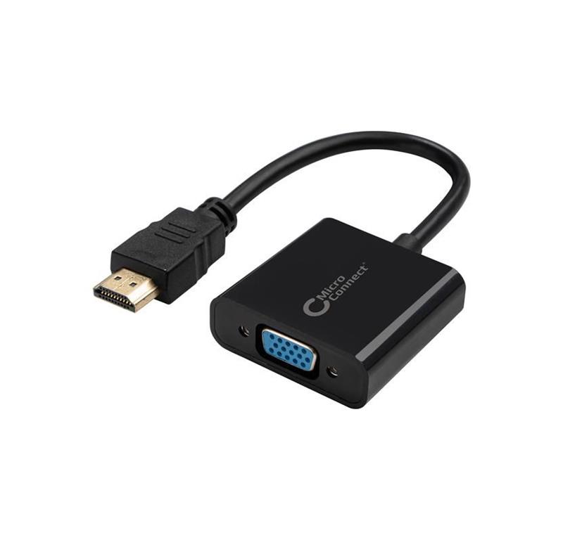 MicroConnect Adapter HDMI - VGA M/F, Črn