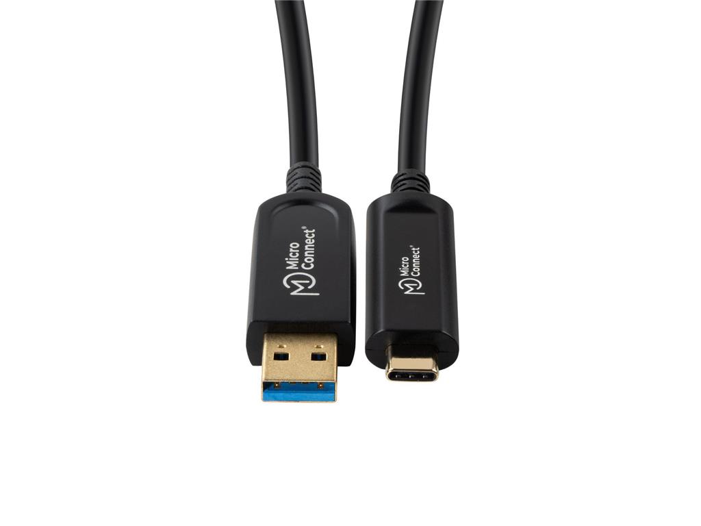 MicroConnect Kabel optični USB C-A 3.2, 20m, črn