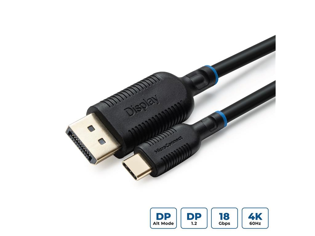  Kabel USB-C Displayport, Črn