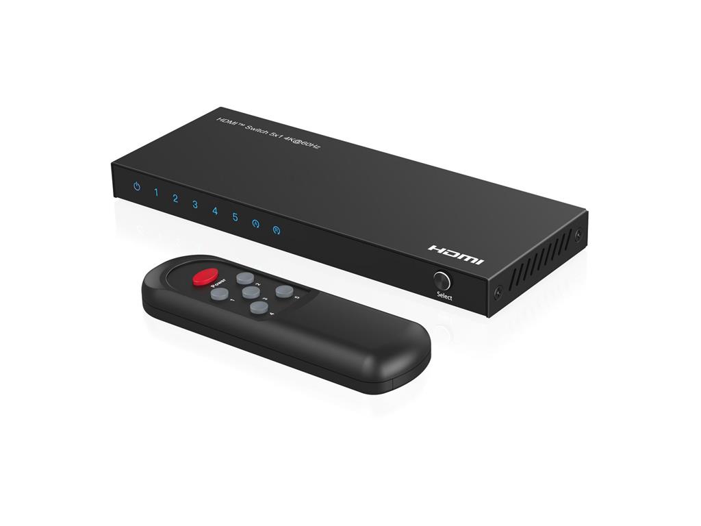 MicroConnect 4K@60Hz HDMI Switch 5x1, HDCP 2.2