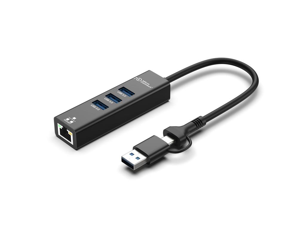 MicroConnect Premium adapter USB-A/C do 3x USB-A 3.0