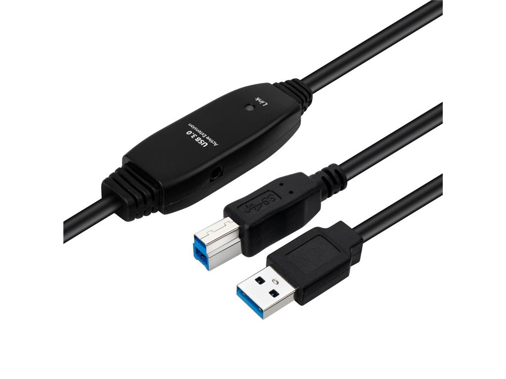 MicroConnect Kabel aktivni USB 3.2 Gen 1 A-B 10m M-M