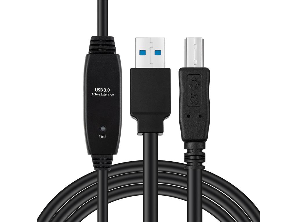MicroConnect Kabel aktivni USB 3.2 Gen 1 A-B 10m M-M