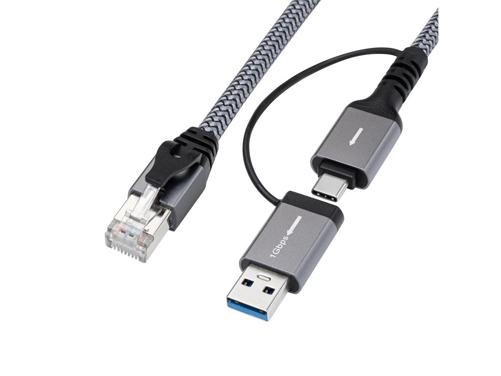 MicroConnect Adapter kabel CAT6 RJ45 FTP - USB-A/C,