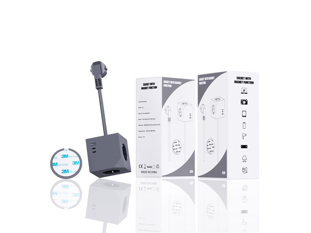 MicroConnect Razdelilnik Power Cube, 3 vtičnice