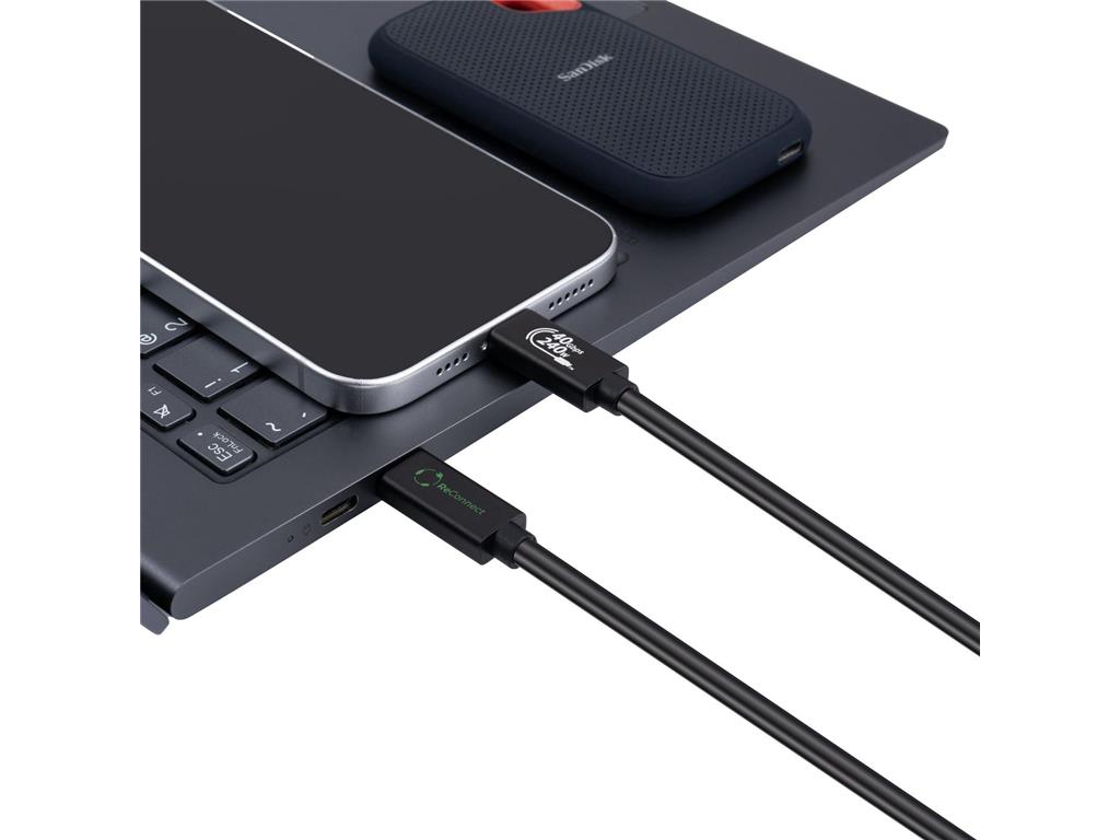 MicroConnect ReConnect USB C-C USB4 kabel 0.5m