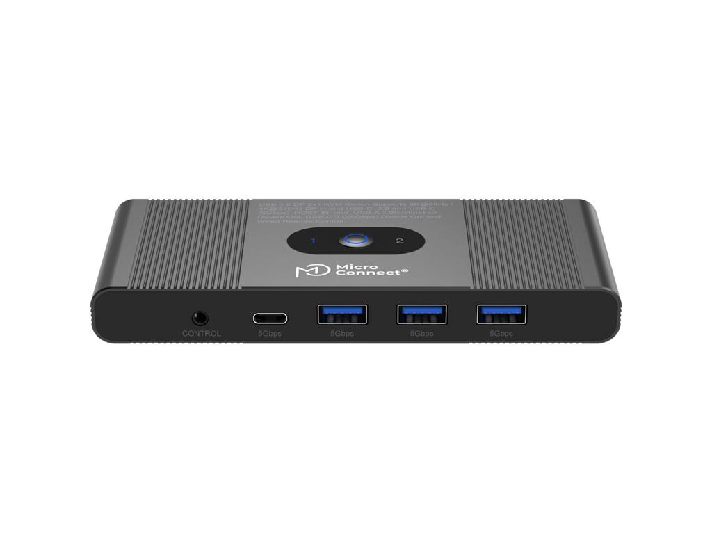 MicroConnect Displayport & USB-C KVM Switch 2-Port