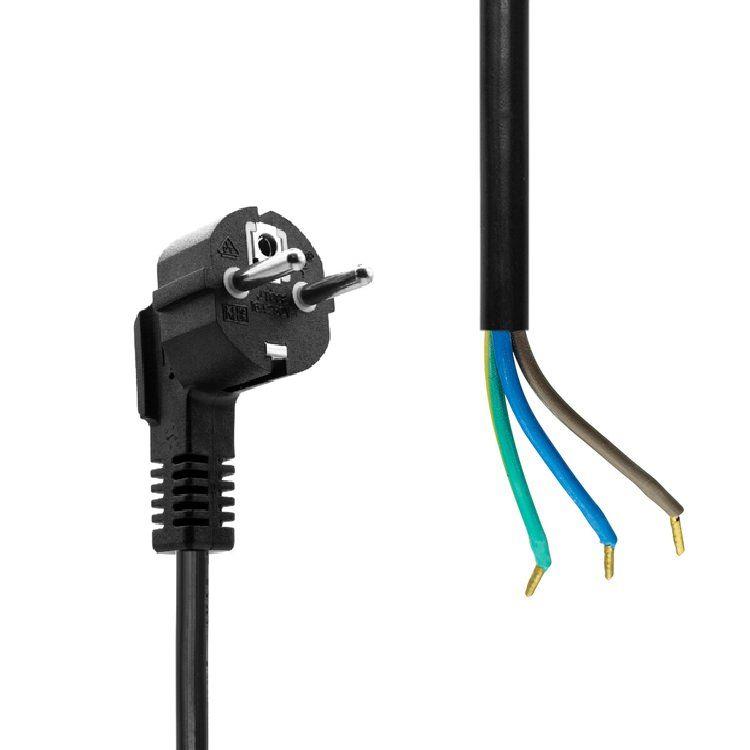 MicroConnect Schuko kabel Open End 1,8m, črn