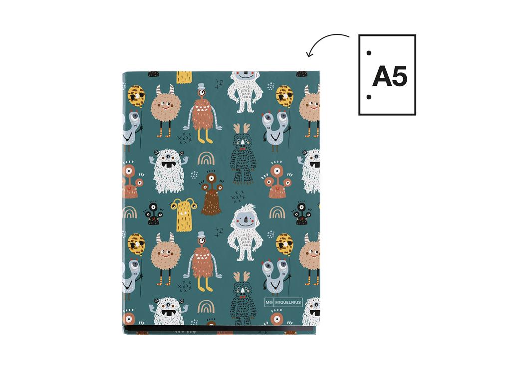 MiquelRius Kartonska rinčna mapa A5 LITTLE MONSTER