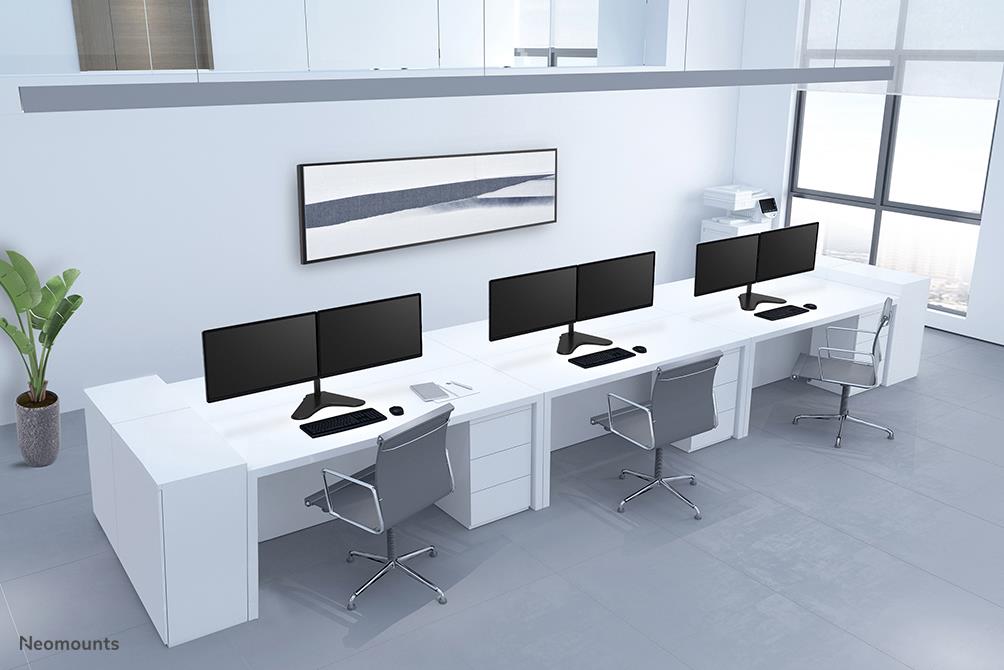 Neomounts Gibljivo namizno stojalo za 2 monitorja