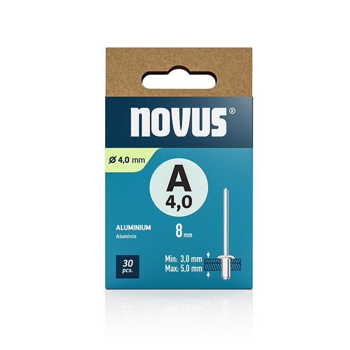 Novus Zakovice tip A 4 x 8 mm, aluminij