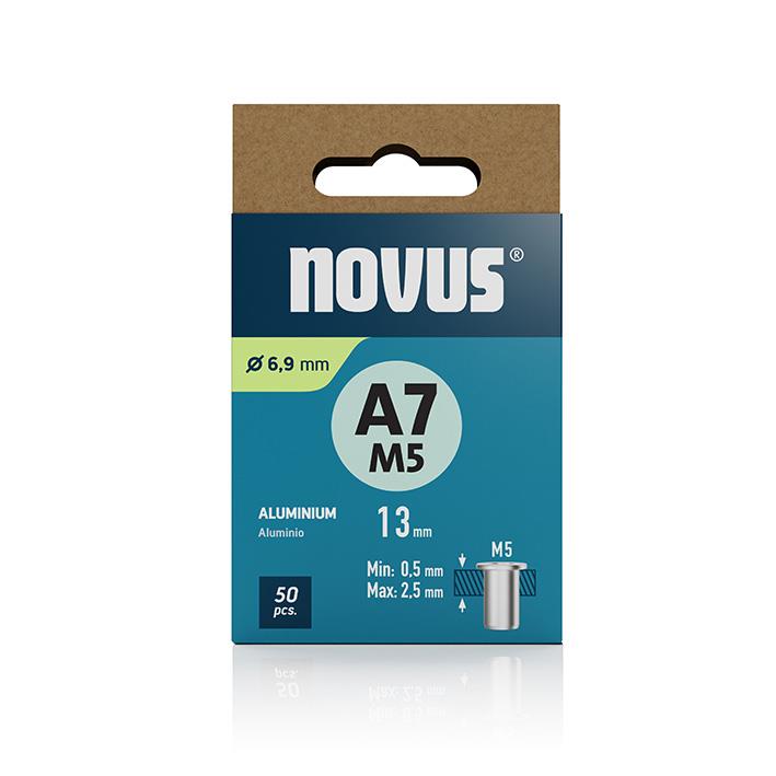 Novus Zakovice tip M 5 x 13 mm, aluminij