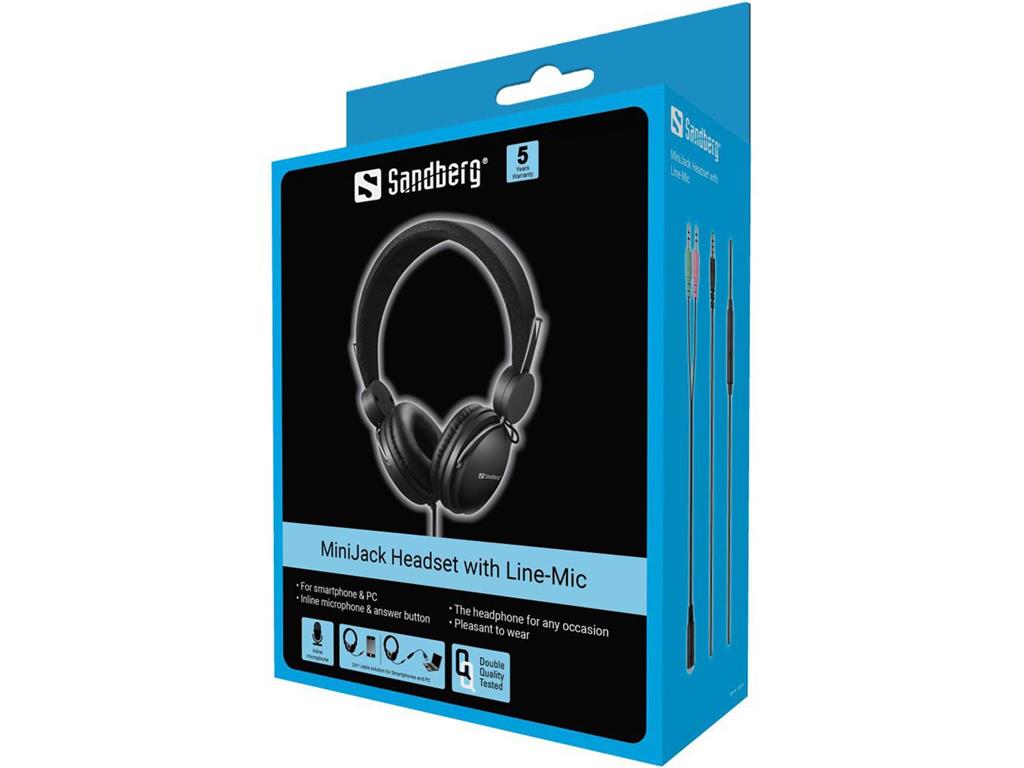 Sandberg Slušalke MiniJack z Line mikrofonom