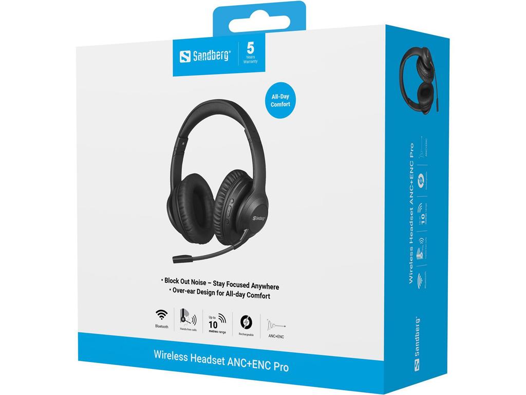 Sandberg Brezžične slušalke ANC+ENC Pro