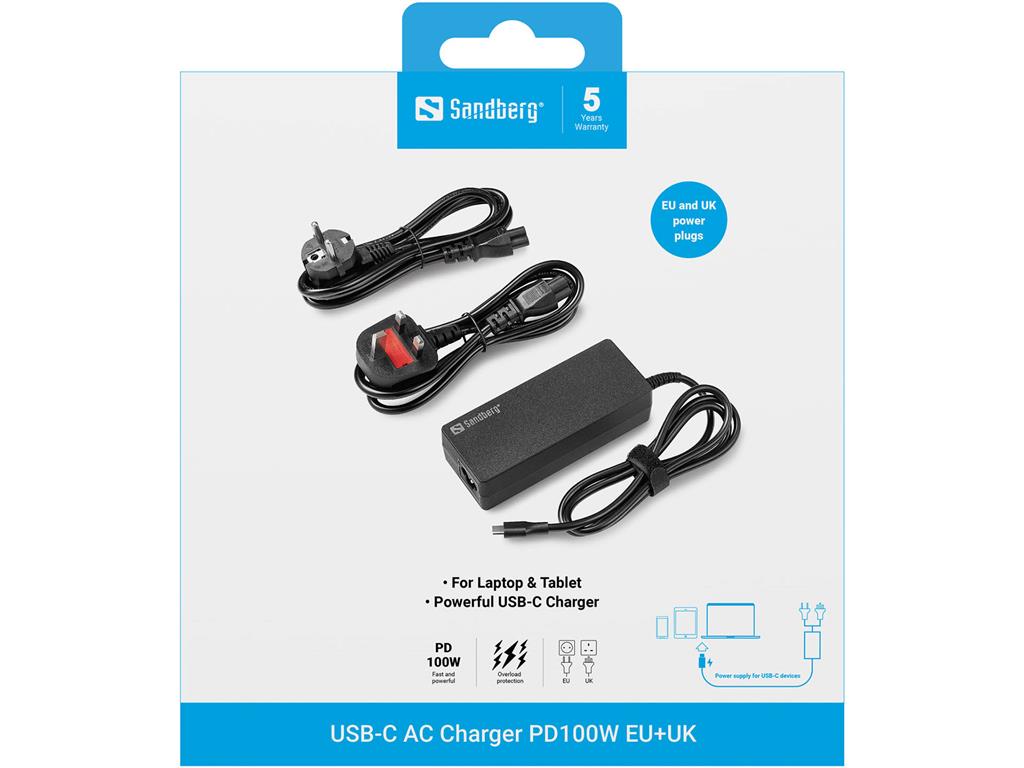 Sandberg USB-C AC napajalnik PD100W