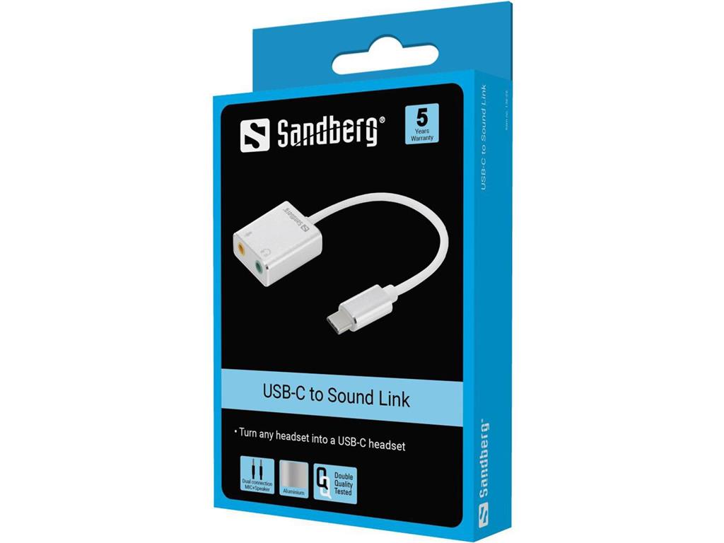 Sandberg Avdio adapter USB-C - Sound Link