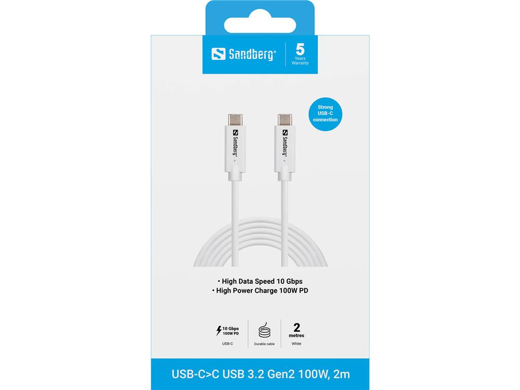 Sandberg USB-C>C USB 3.1 G2 100W, 2M