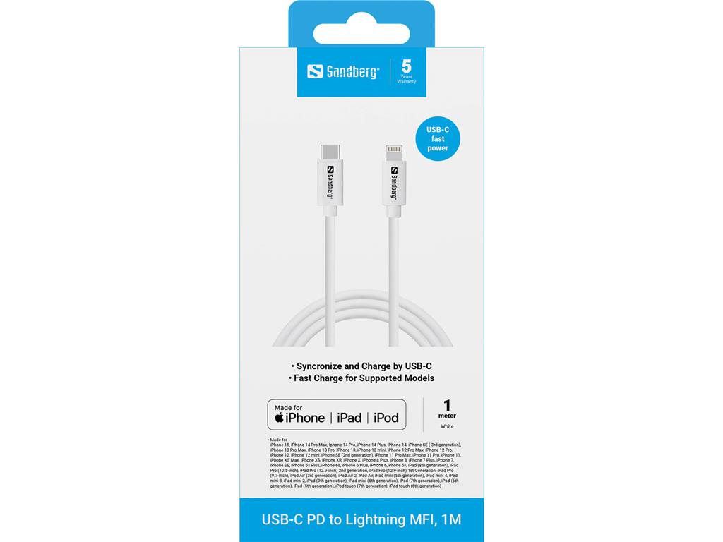 Sandberg USB-C PD na Lightning MFI, 1M