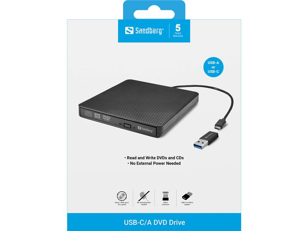 Sandberg USB-C/A DVD pogon