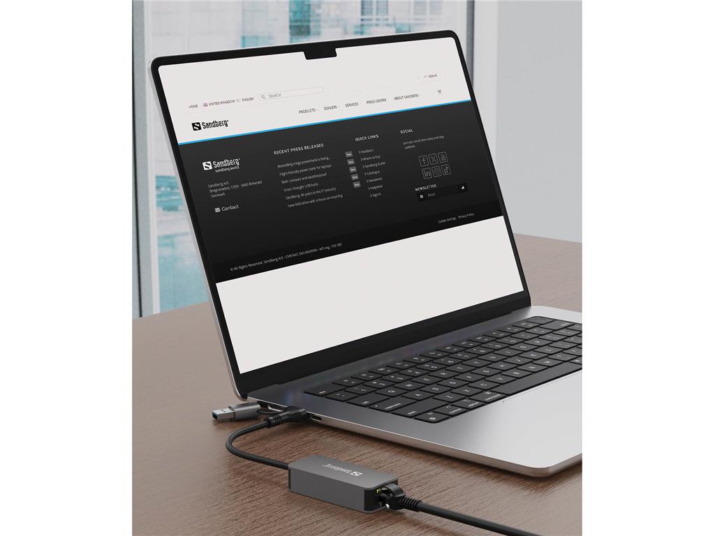 Sandberg USB-C/A 2.5 GbE RJ45 adapter
