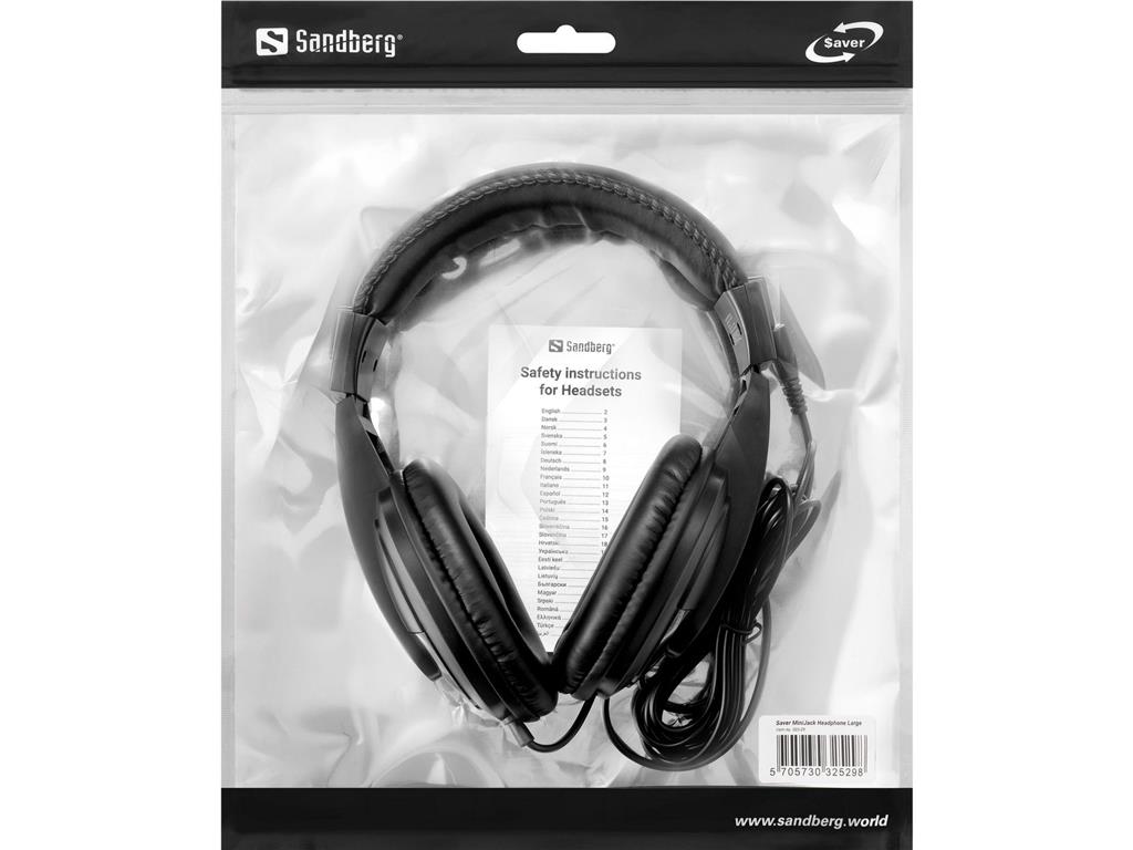 Sandberg Saver MiniJack slušalke, velike